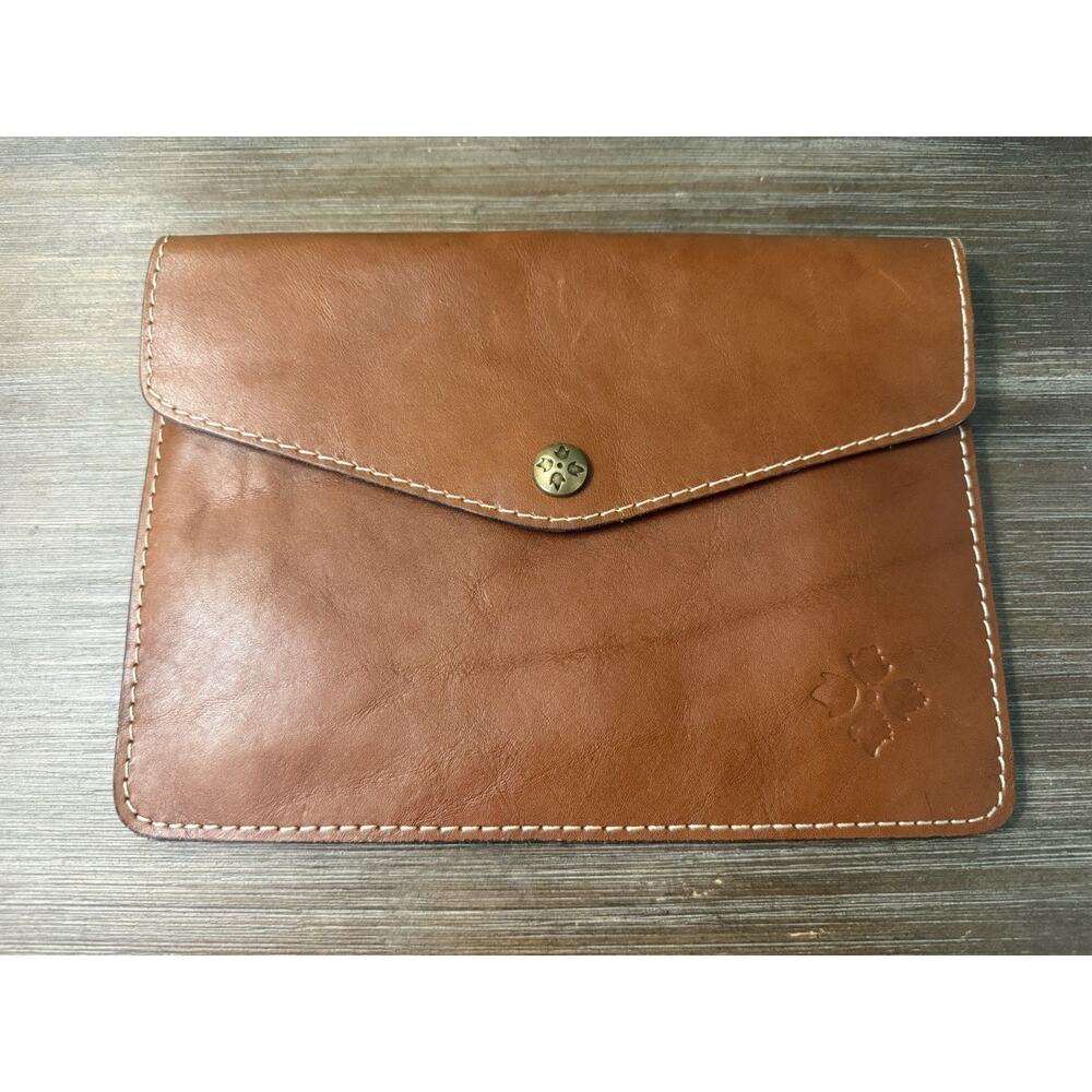PATRICIA NASH Heritage Tan Leather Pouch Clutch